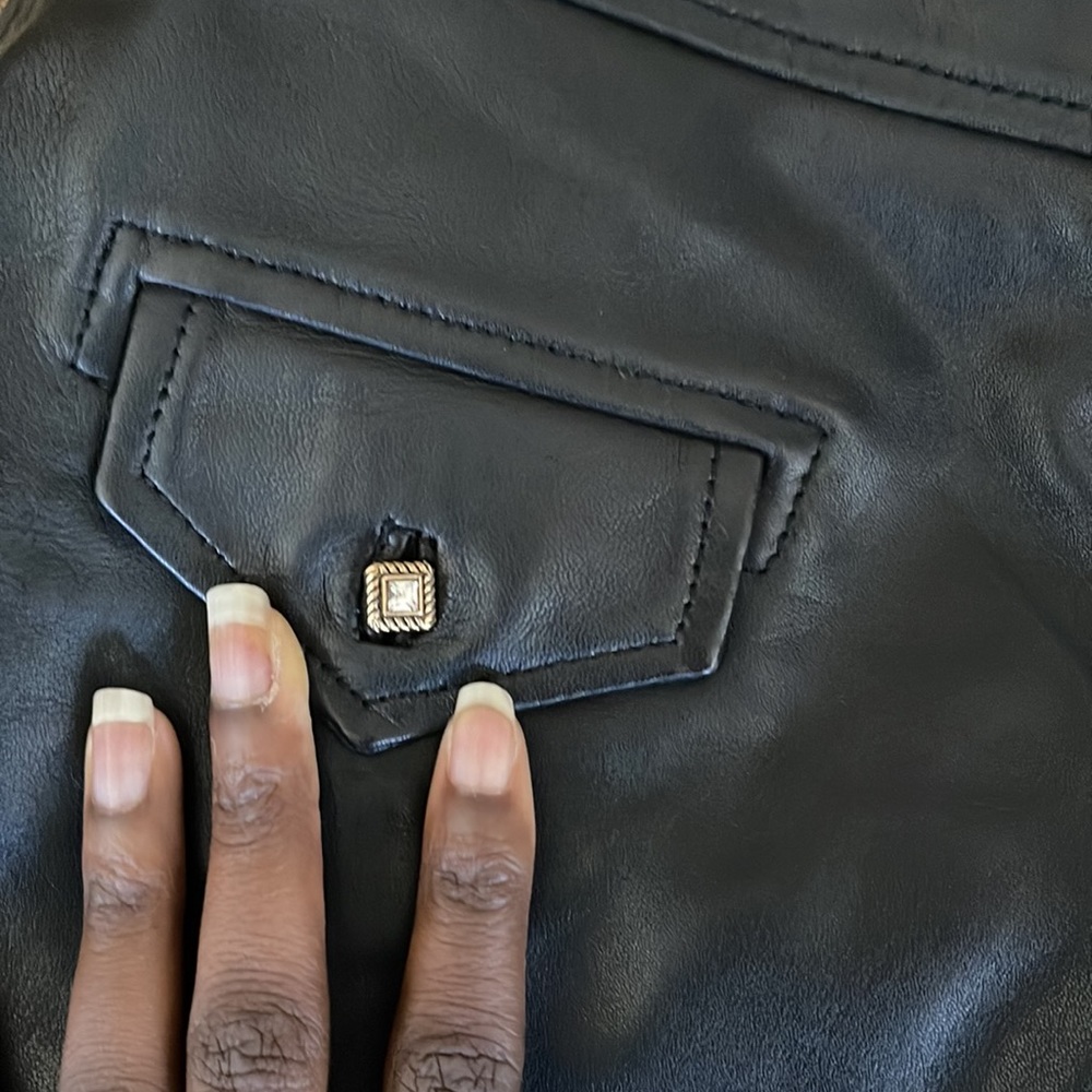 💓SOLD💓~~~SANDRO LAMBSKIN LEATHER SKIRT - Picture 4 of 8